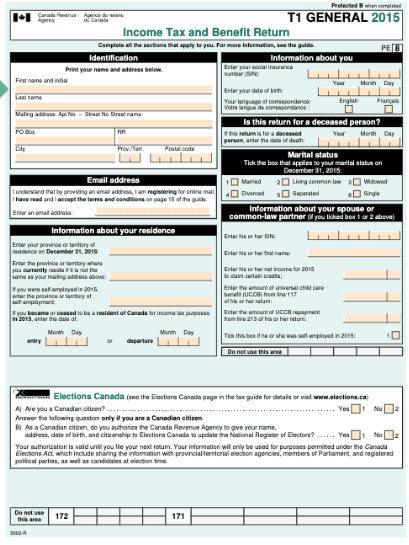 CRA T1 General Form