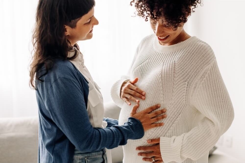 Fertility Law: a surrogate mother's belly bump